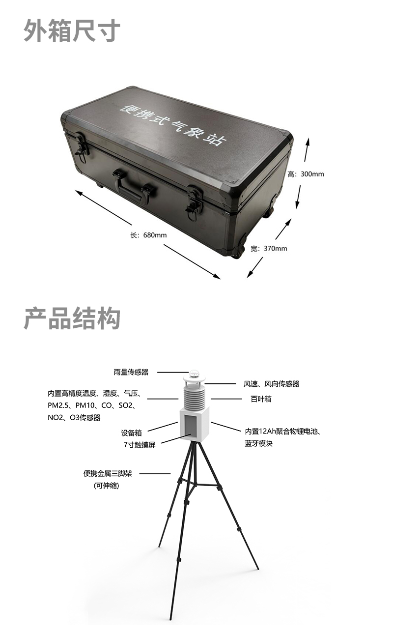 無線傳輸數(shù)據(jù)的便攜式氣象站